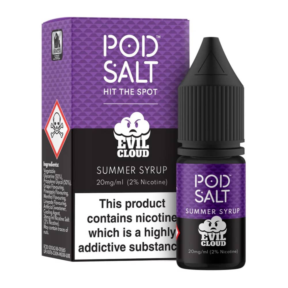 Pod Salt Fusions Nic Salts e liquids 10ml Evil Cloud - Summer Syrup 20mg