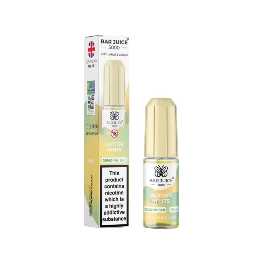 Bar Juice Nic Salts E-Liquids 10ml Butter Mints 10mg