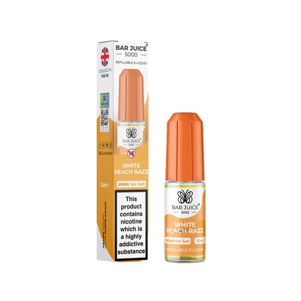 Bar Juice Nic Salts E-Liquids 10ml White Peach Razz 10mg