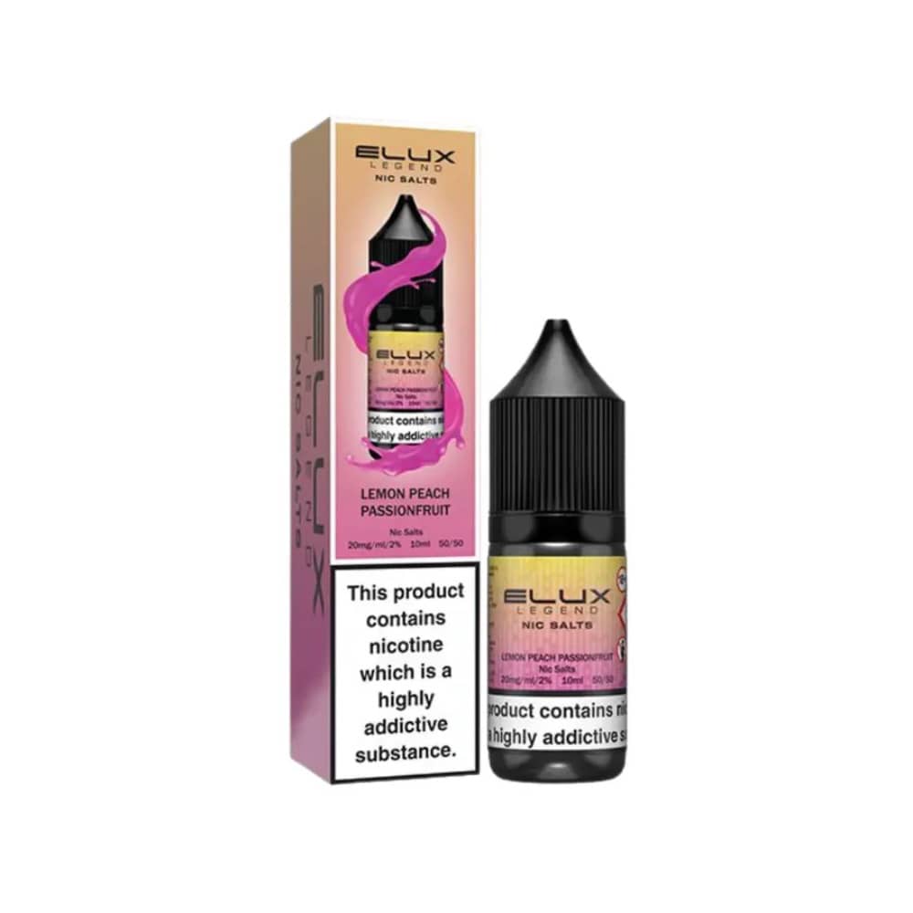 Elux Legend Nic Salts E-Liquids 10ml Lemon Peach Passionfruit 10mg