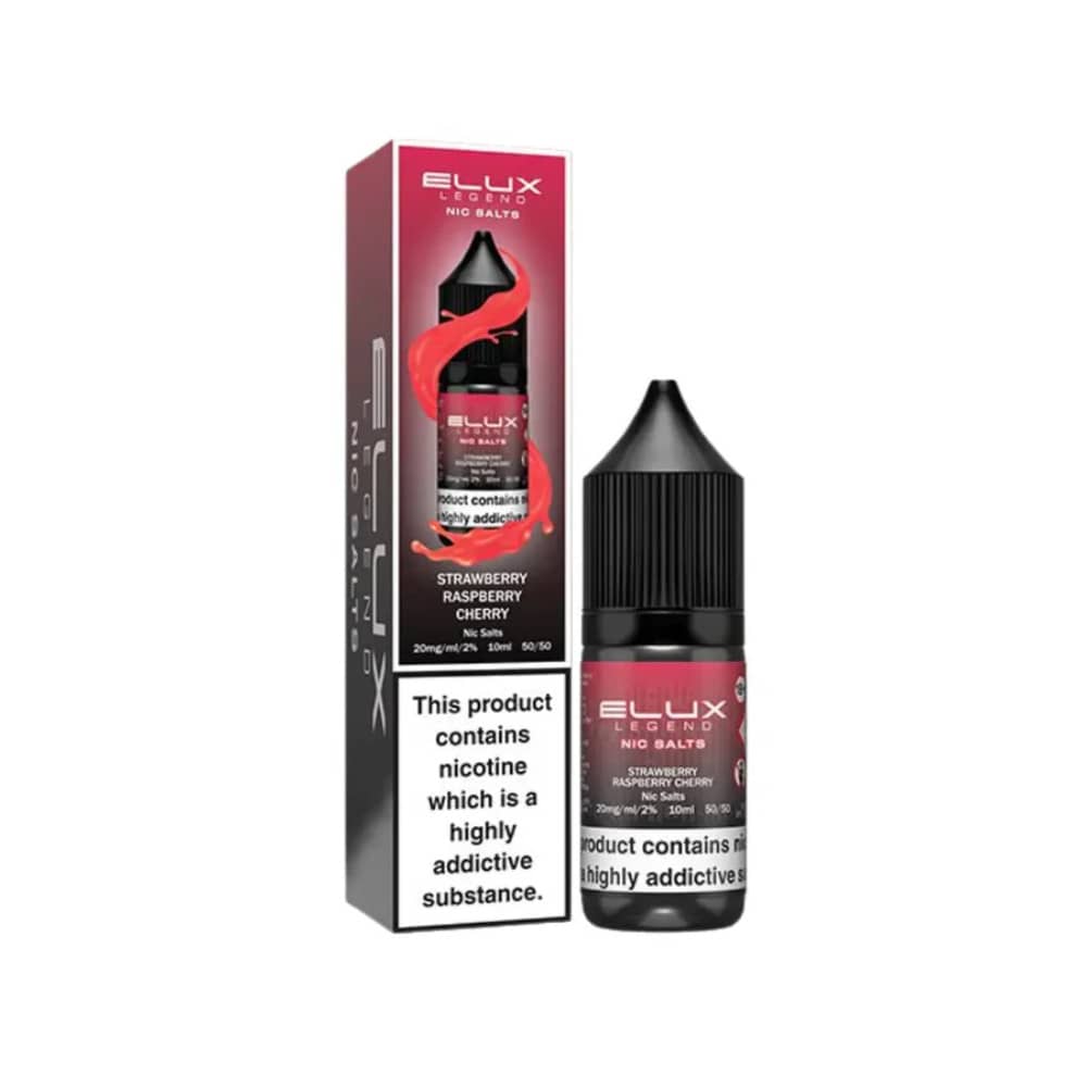 Elux Legend Nic Salts E-Liquids 10ml Strawberry Raspberry Cherry 20mg