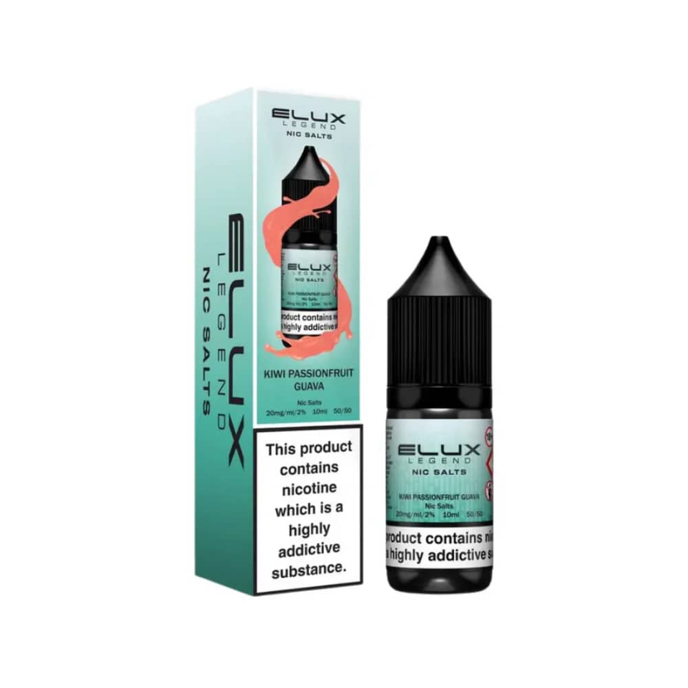 Elux Legend Nic Salts E-Liquids 10ml Kiwi Passionfruit Guava 20mg