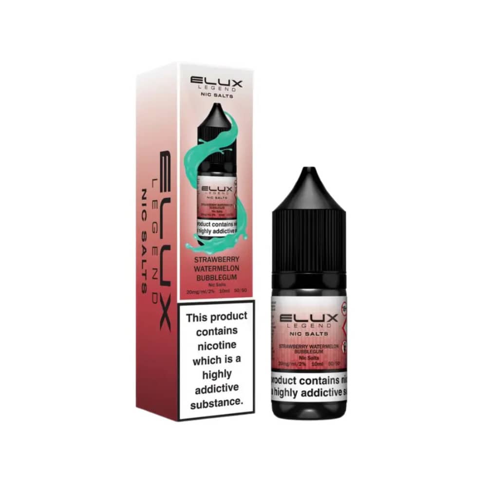 Elux Legend Nic Salts E-Liquids 10ml Strawberry Watermelon Bubble Gum 20mg