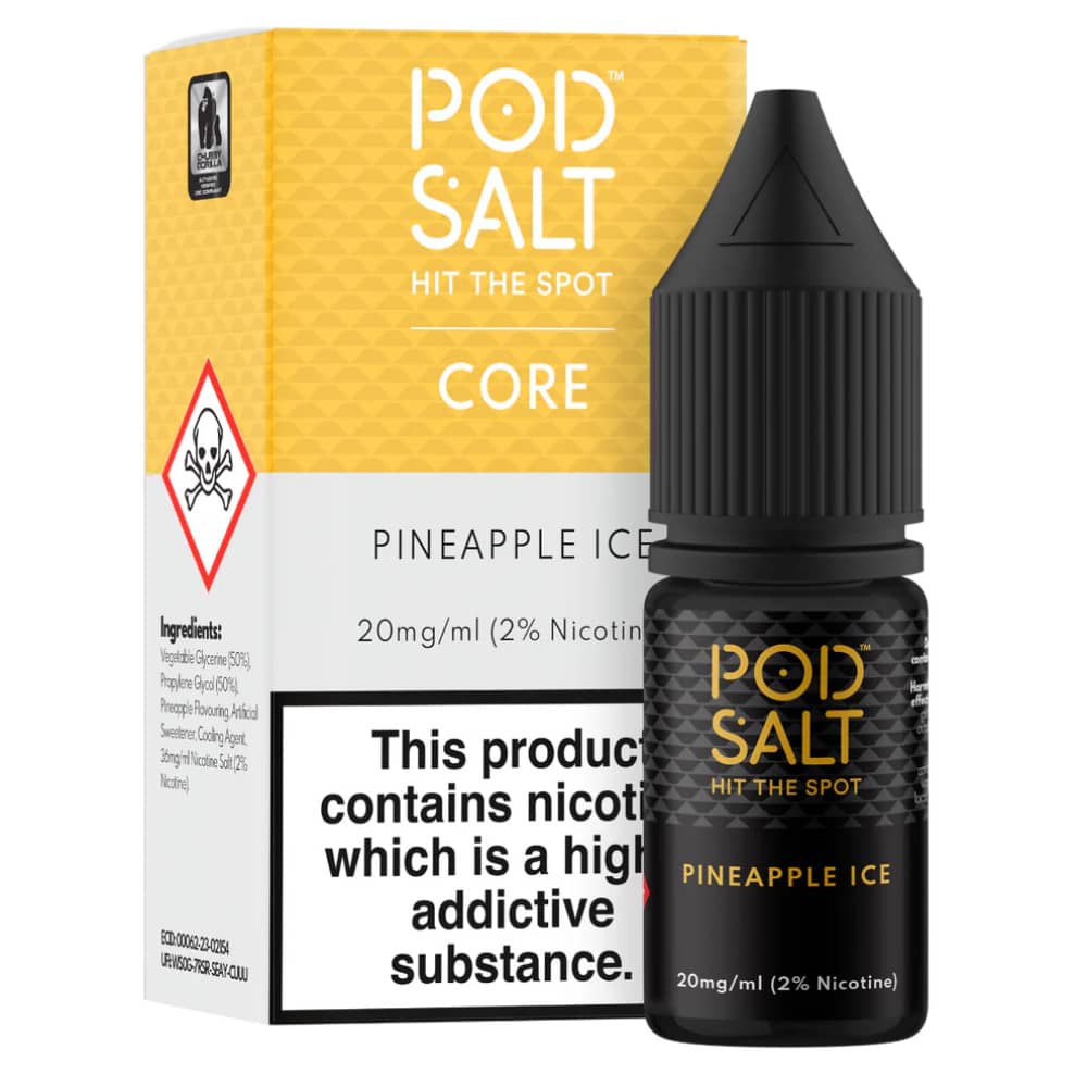 Pod Salt Core Nic Salts e liquids 10ml Pineapple Ice 20mg