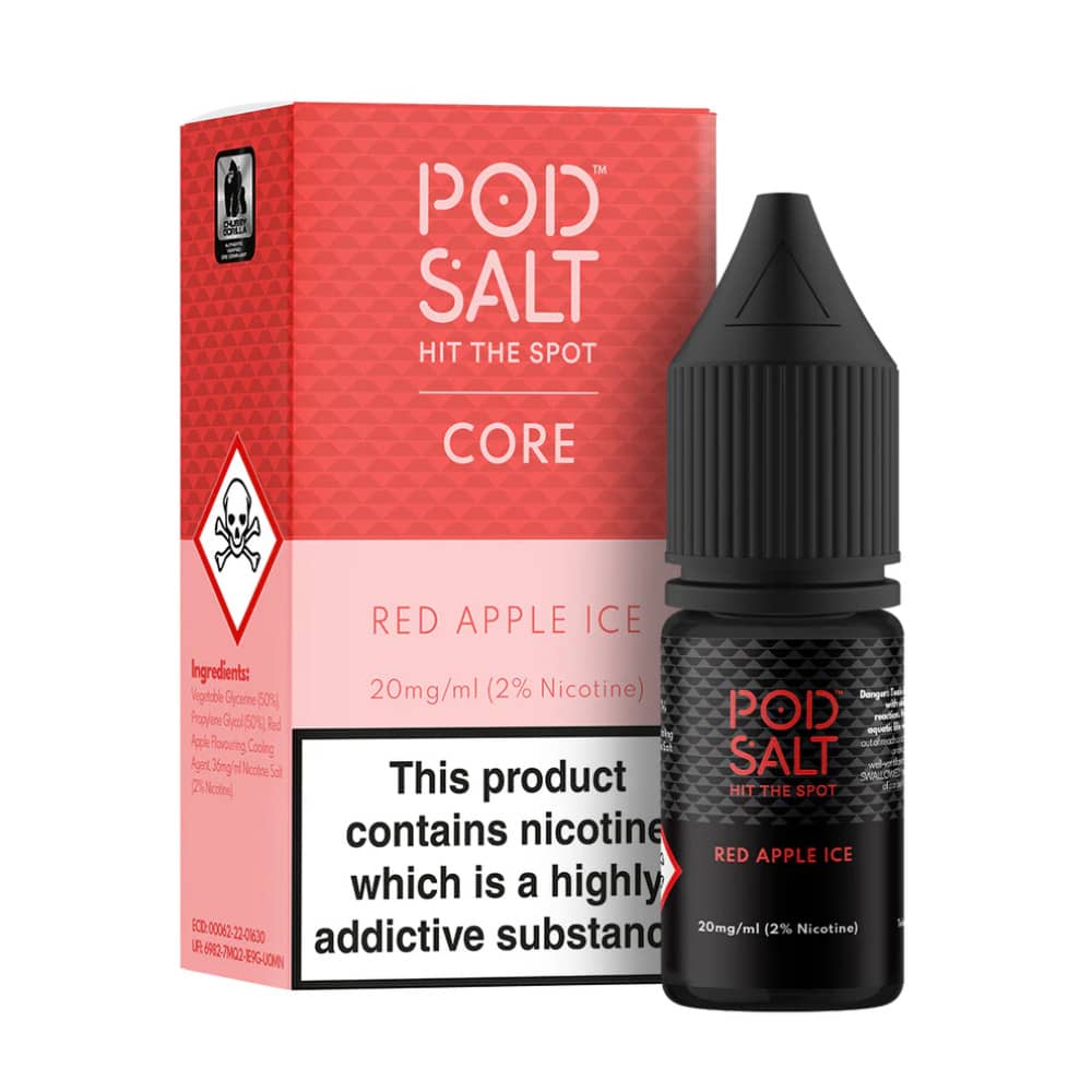 Pod Salt Core Nic Salts e liquids 10ml Red Apple Ice 11mg