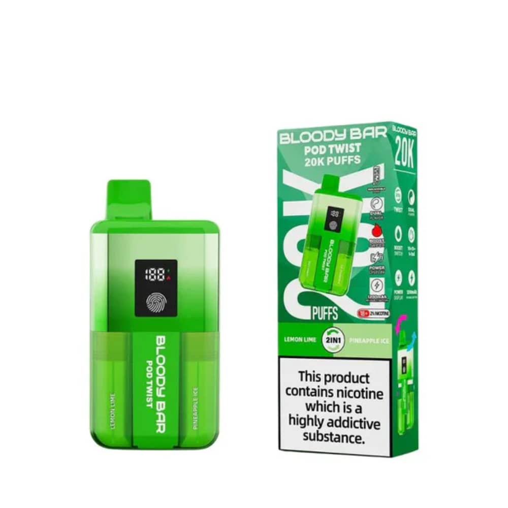 Bloody Bar Twist 20k Prefilled Pod Vape Kit Lemon Lime/Pineapple Ice