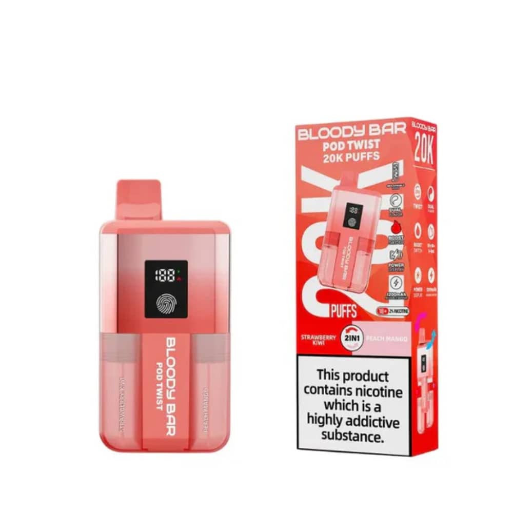 Bloody Bar Twist 20k Prefilled Pod Vape Kit Strawberry Kiwi / Peach Mango