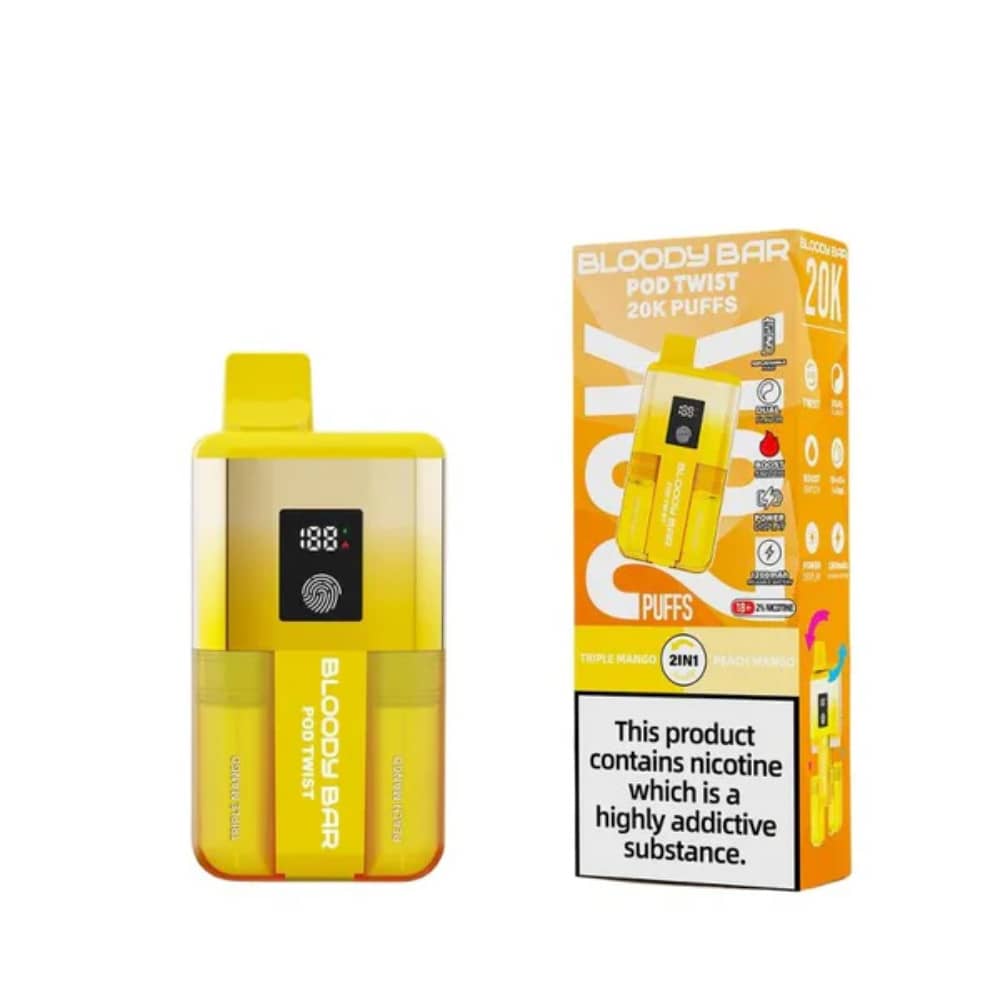 Bloody Bar Twist 20k Prefilled Pod Vape Kit Triple Mango / Fizzy Cherry