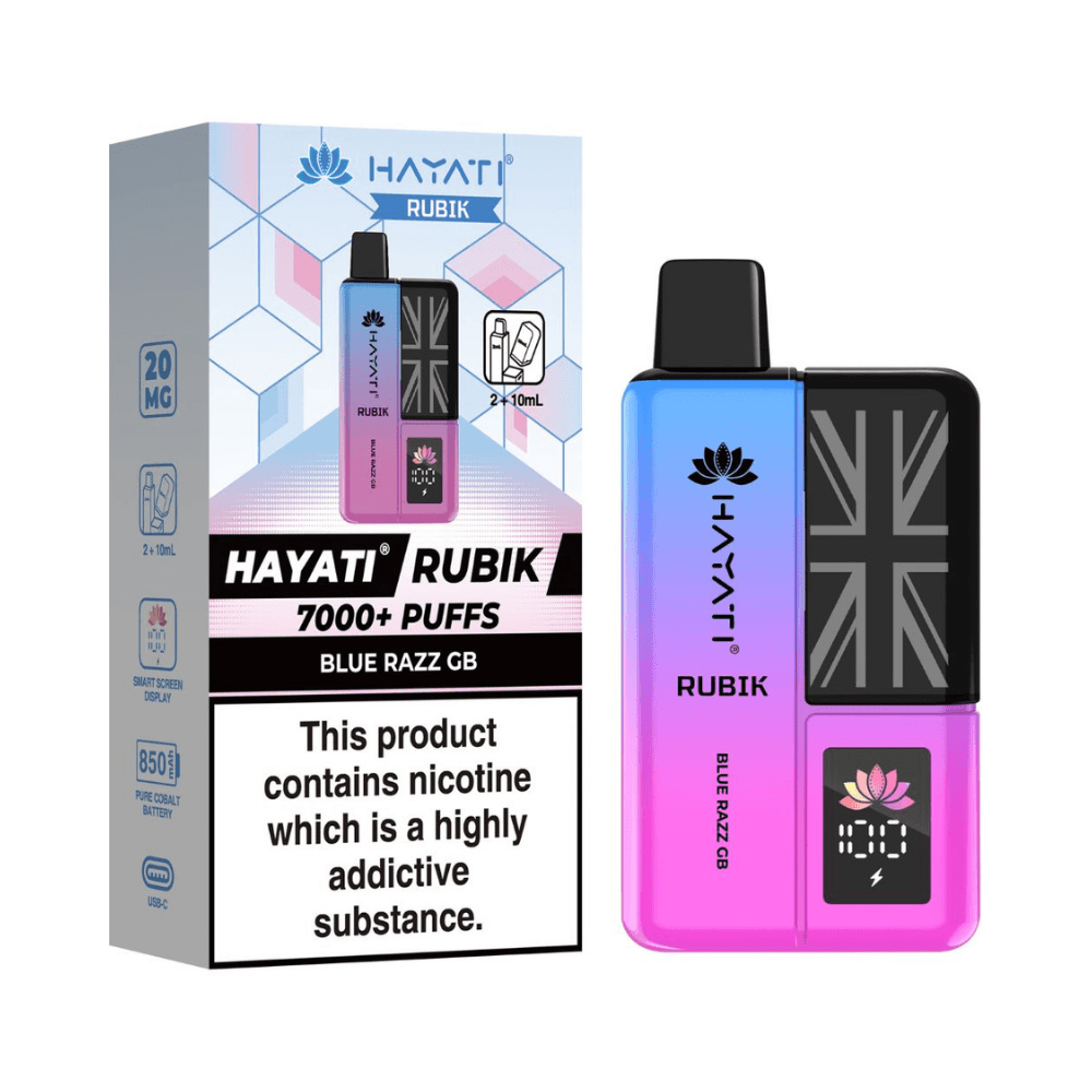 Hayati Rubik 7000 Prefilled Vape Kit Blue Razz GB