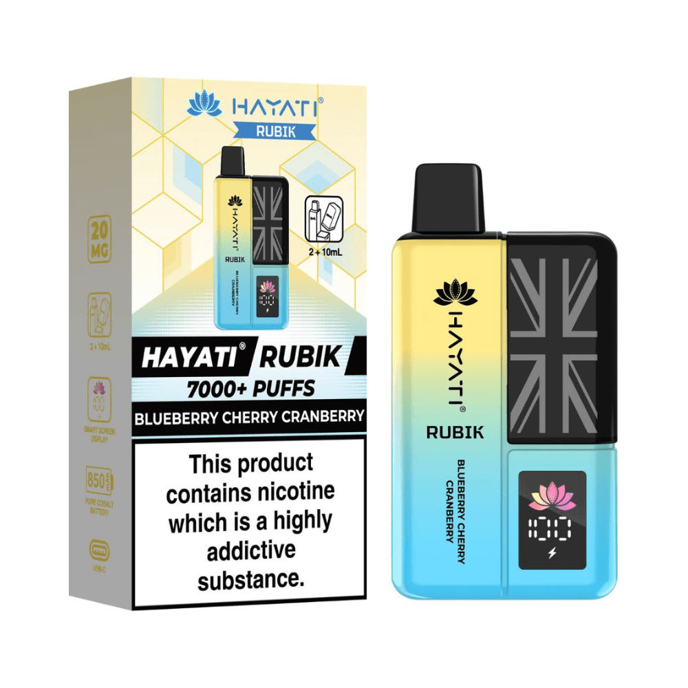Hayati Rubik 7000 Prefilled Vape Kit Blueberry Cherry Cranberry