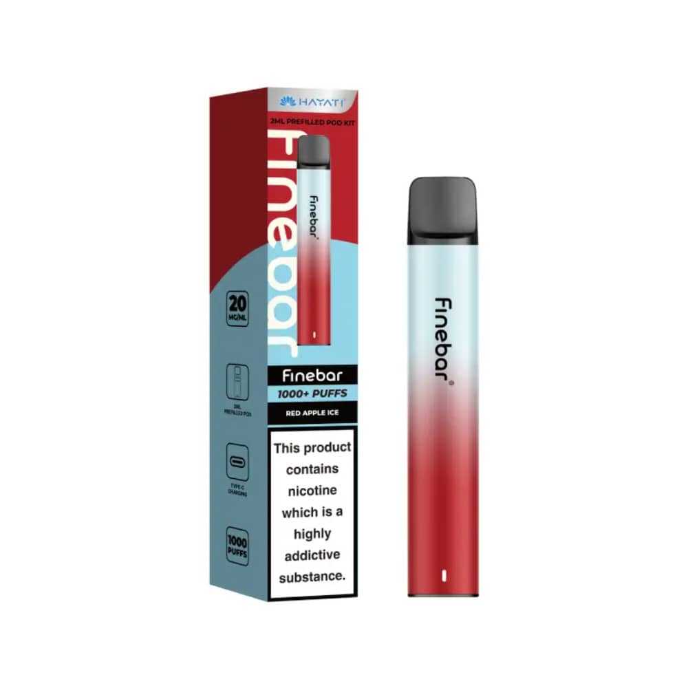 Hayati Finebar 1000 Prefilled Vape Kit Red Apple Ice