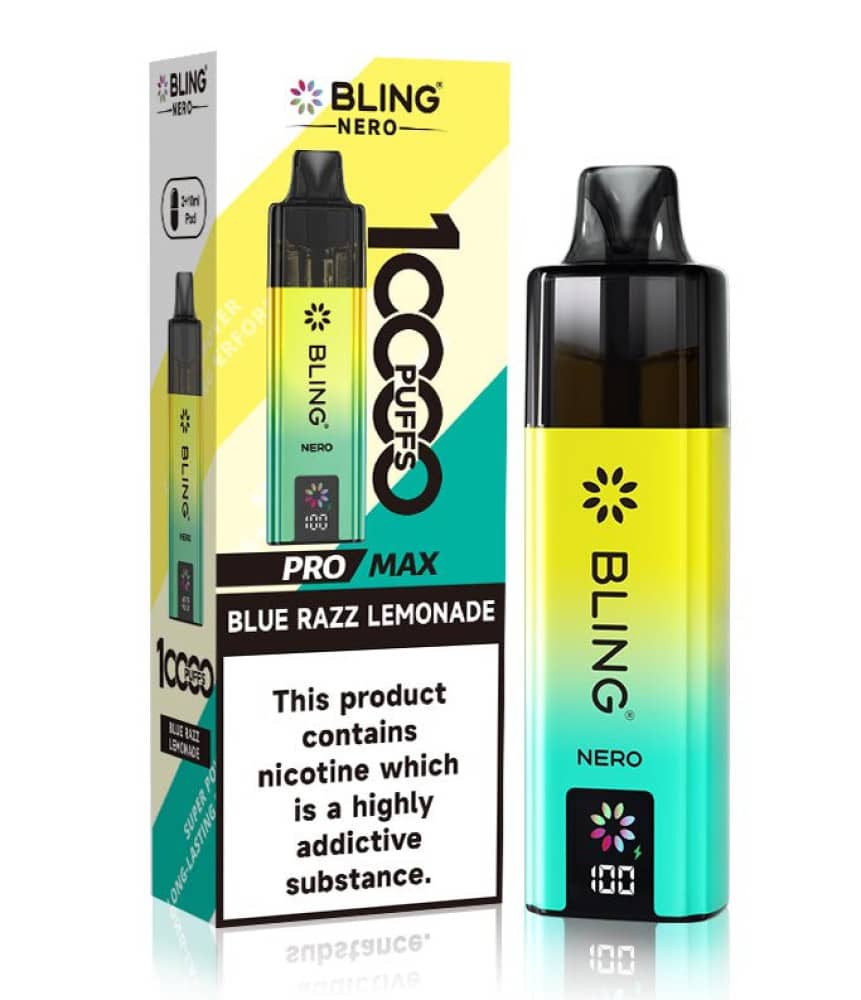 Crystal Bling Nero 10k Prefilled Pod Kit Blue Razz Lemonade