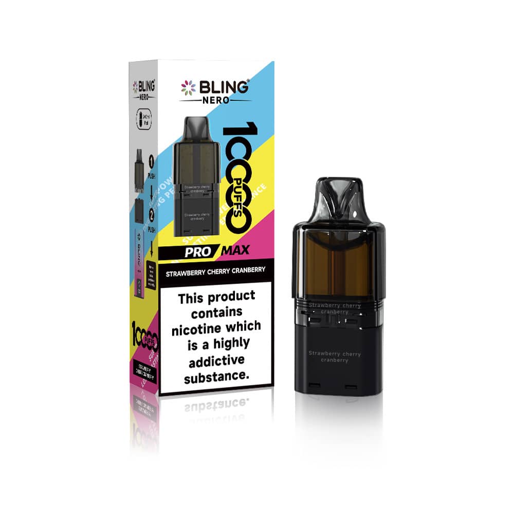 Crystal Bling Nero 10k Prefilled Pods Strawberry Cherry Cranberry