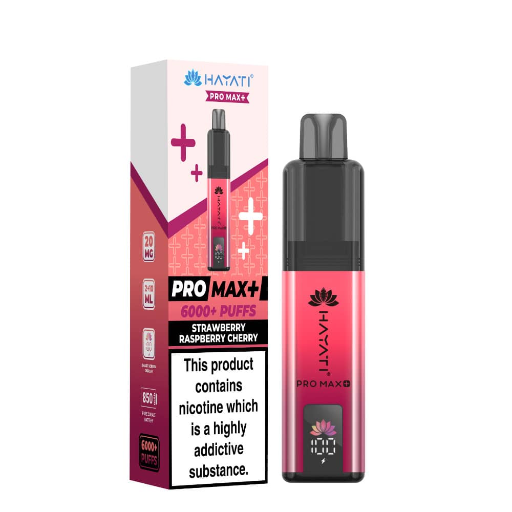 Hayati Pro Max Plus 6000 Prefilled Vape Kit Strawberry Raspberry Cherry