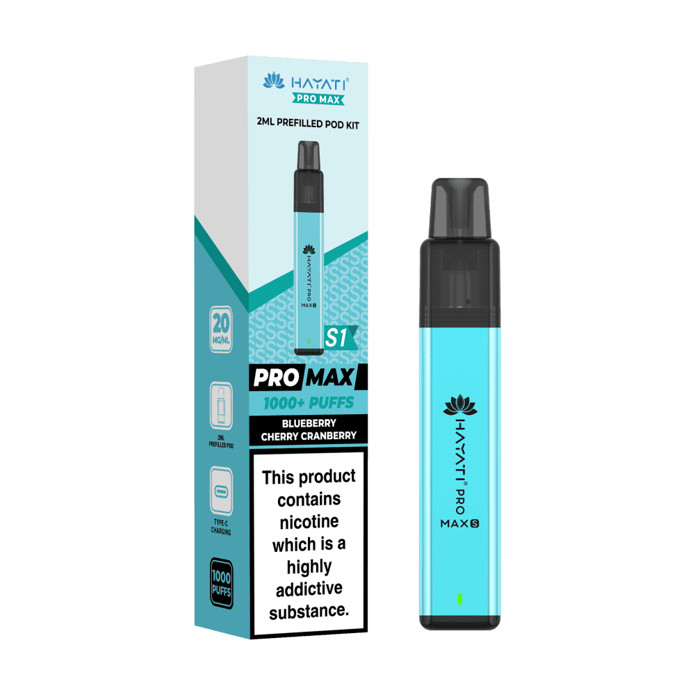 Hayati Pro Max S1 Box of 5 | 1,000 Puffs Blueberry Cherry Cranberry