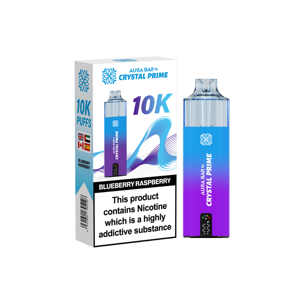 Crystal Prime Aura Bar 10K Prefilled Vape Kit Blueberry Raspberry