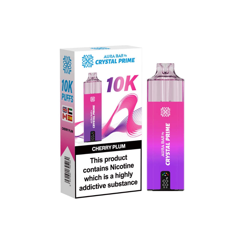 Crystal Prime Aura Bar 10K Prefilled Vape Kit Cherry Plum