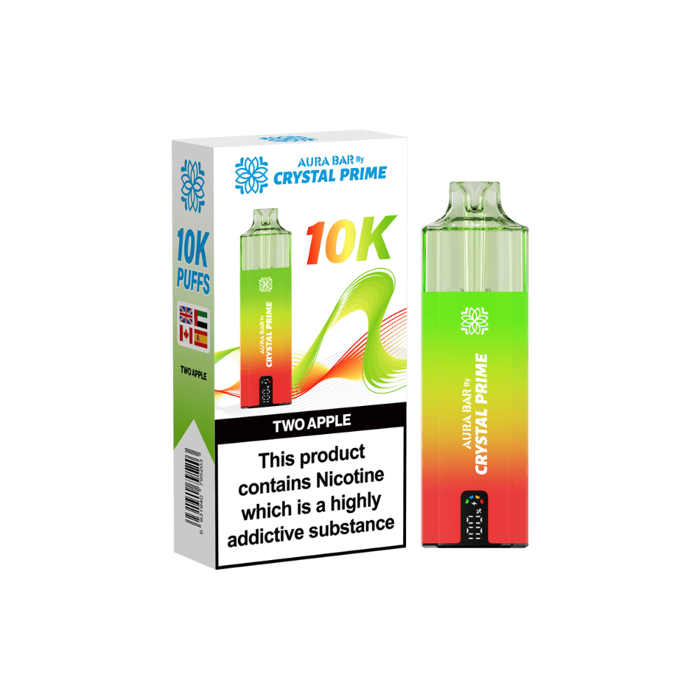 Crystal Prime Aura Bar 10K Prefilled Vape Kit Two Apple