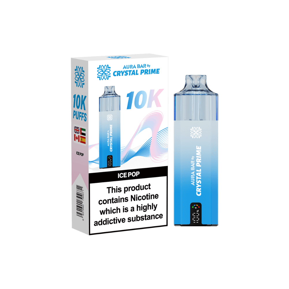 Crystal Prime Aura Bar 10K Prefilled Vape Kit Ice Pop
