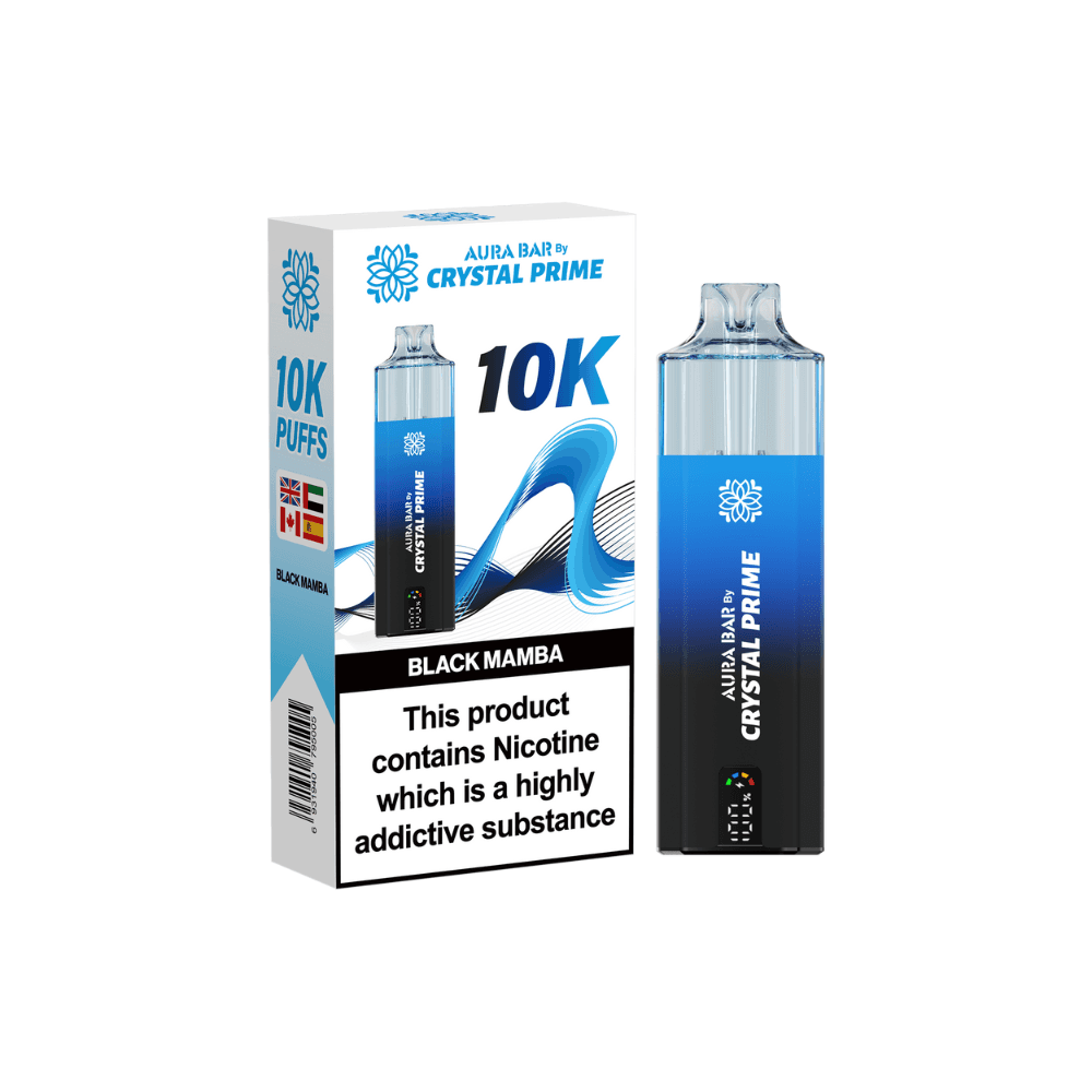 Crystal Prime Aura Bar 10K Prefilled Vape Kit Black Mamba