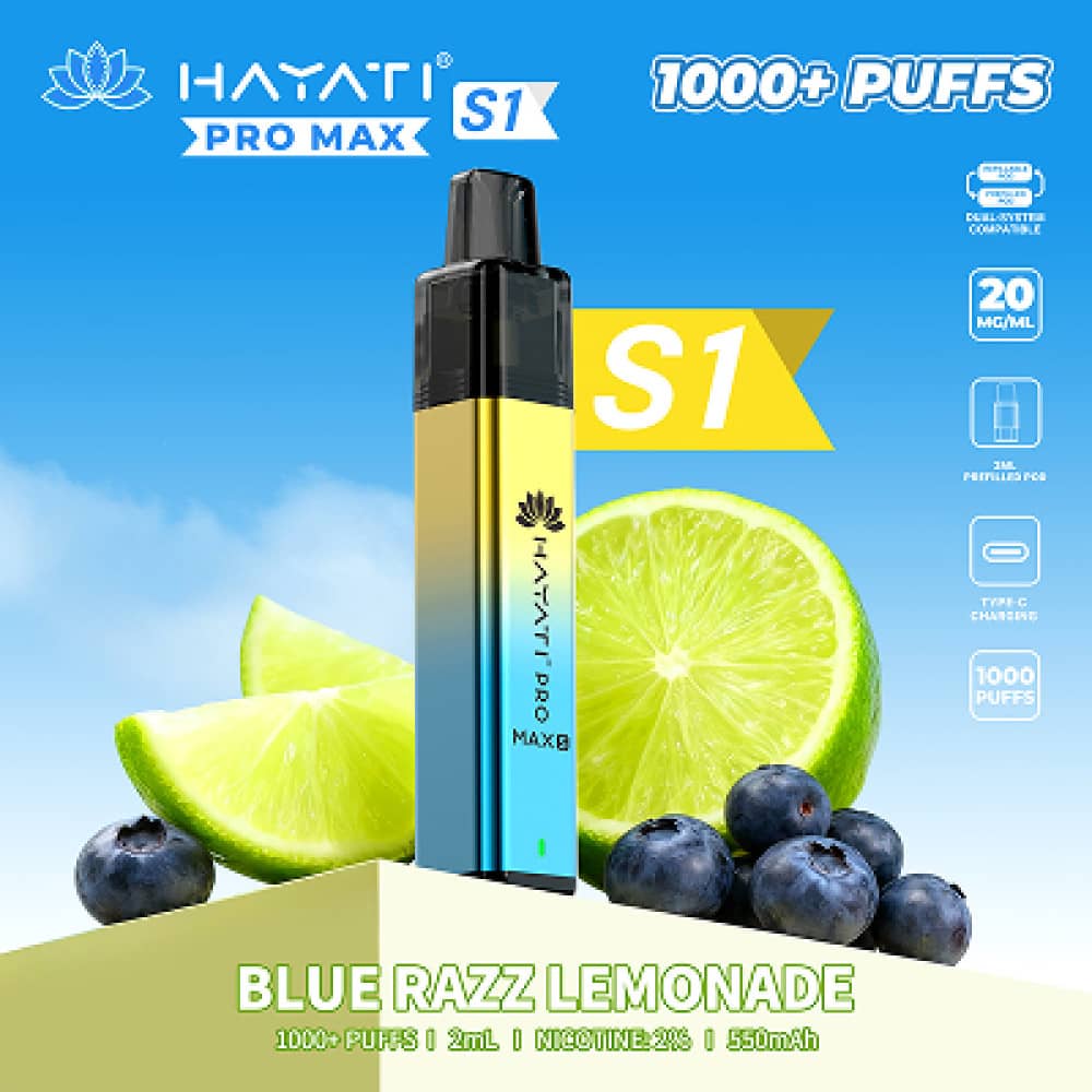 Hayati Pro Max S1 Prefilled Vape Kit Blue Razz Lemonade