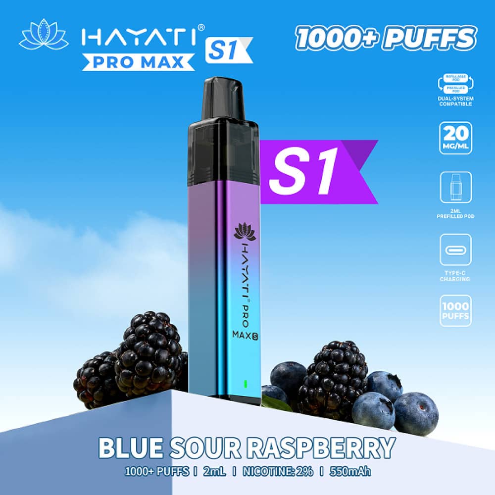 Hayati Pro Max S1 Prefilled Vape Kit Blue Sour Raspberry