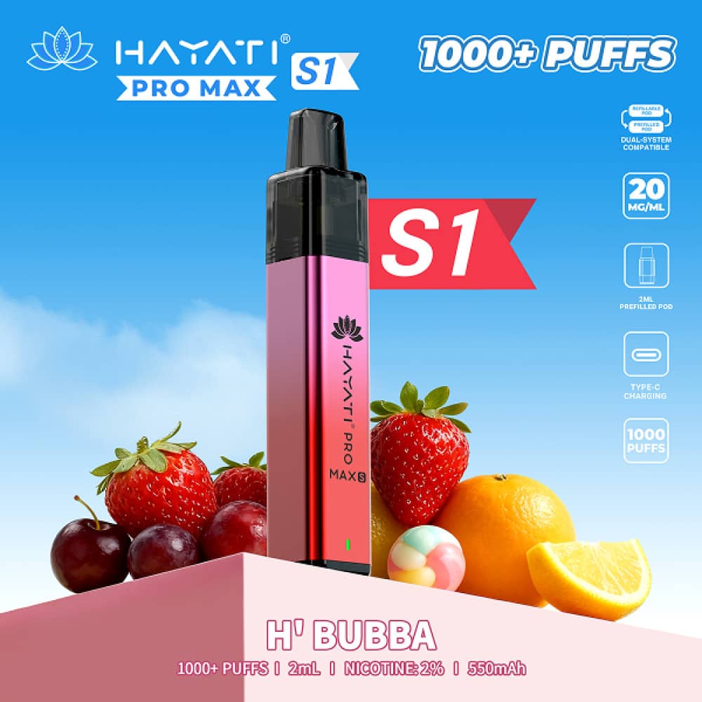 Hayati Pro Max S1 Prefilled Vape Kit H' Bubba